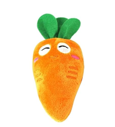 WLngtv Orange Soft Puppy Pet Supplies Cute Carrot Plush Chew Squeaker Sound Squeaky for Dog Cat Birthday Xmas Gifts, Orange Squeaky Pet Chew with Sound, Puppy Cat Birthday Gift von WLngtv