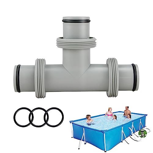 WMLBK Schlauchverbinder T Stück Ø38mm Schlauch,3 Wege Schlauchverbinder Schwimmbecken Zubehör Ersatz Schlauchteile Rohrzubehör Verlängerung Pool Anschlussset für Poolschläuche (Ø38mm T-Stück) von WMLBK