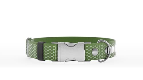 Handgemachtes Schnalle Hundehalsband 20mm L Olive von WNM Group
