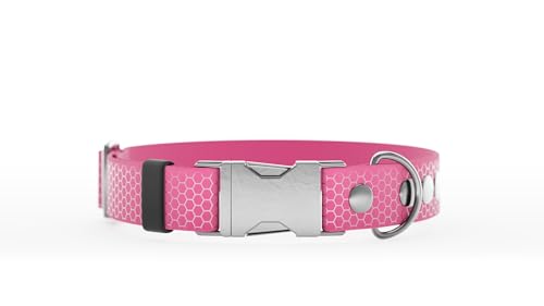 Handgemachtes Schnalle Hundehalsband 25mm XS Rosa von WNM Group