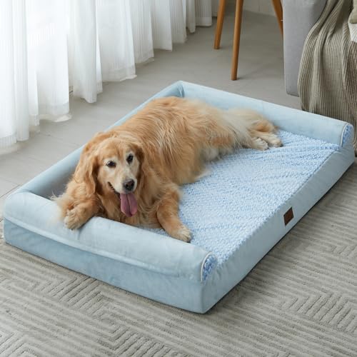 WNPETHOME Hundebetten für große Hunde, orthopädisches Sofa, Hundebett, Matte, Kissen mit abnehmbarem wasserdichtem Bezug, Eierschaum-Hundekäfigbett für mittelgroße und große Hunde von WNPETHOME