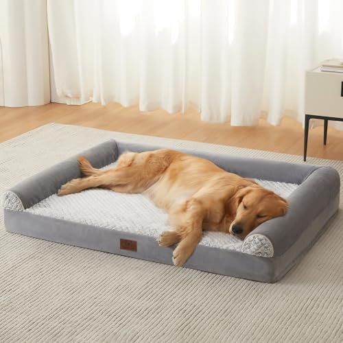 WNPETHOME Orthopädische Hundebetten für große Hunde, großes Hundebett, Schaumstoff-Haustier-Couch-Bett mit abnehmbarem waschbarem Bezug, wasserdicht, waschbar, Hundebett, Sofa von WNPETHOME