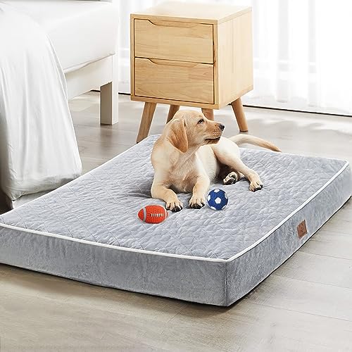 WNPETHOME Orthopädische Hundebetten für große Hunde, großes wasserdichtes Hundebett mit abnehmbarem, waschbarem Bezug und rutschfester Unterseite, Multi-Nadel-Steppung, XL-Hundekäfigbett (104 x 71 x von WNPETHOME