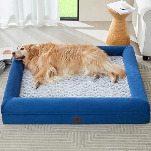 WNPETHOME Waschbare Hundebetten für große Hunde, XL-Hundesofa, orthopädisches Hundesofabett mit abnehmbarem und wasserdichtem Bezug, extra großes Hundebett mit Nackenrollen zum Schlafen, große von WNPETHOME