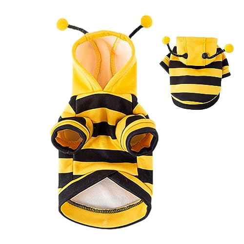 Bienenkostüm für Haustiere mit Kapuze, Hoodies für Hunde und Bienen, Halloween- und Weihnachts-Cosplay-Kleid für Haustiere, Cosplay-Kleidung mit Kapuze Wobblo von WOBBLO