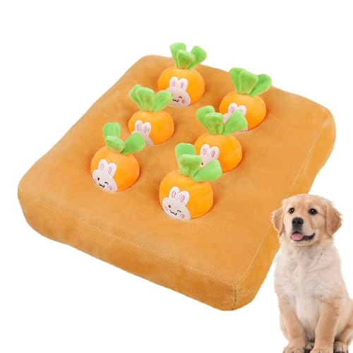 Karottenfarm für Hunde, Karotten-Plüschspielzeug für Hunde | Karotten-Sammel-Katzenspielzeug – Karottenspielzeug, Ananas- und Erdbeer-Ziehspielzeug, Schnüffel-Puzzle auf dem Bauernhof Wobblo von WOBBLO