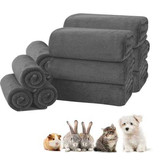 WOBBLO 10 Stück wasserdichte Meerschweinchen-Decken, schnell trocknend, weiches Hamster-Fleece, Käfigeinlagen, waschbar, für Kleintiere, Urinierunterlage, wiederverwendbar, 27,9 x 58,9 cm von WOBBLO