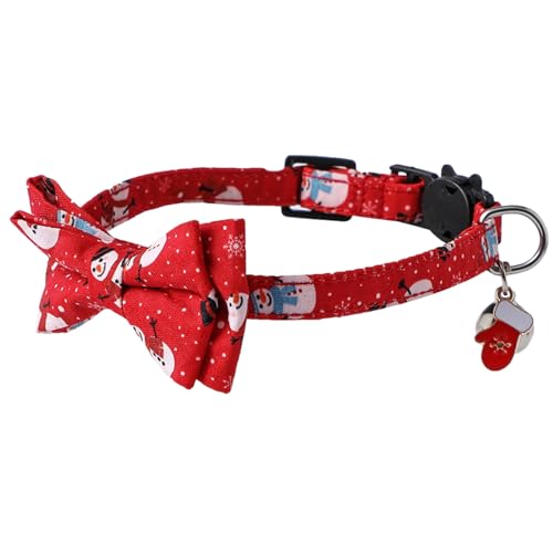 WOBBLO Breakaway Katzenhalsband für Weihnachten, Breakaway mit Glocke – Weihnachtshalsbänder mit Schneeflockenschleife für Kätzchen und Katzen, Halloween und Thanksgiving von WOBBLO