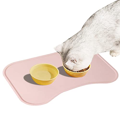 WOBBLO Haustier-Futtermatte - Wasserdichtes Tischset für Hunde- und Katzennäpfe - Hundefuttermatten schützen Böden, Tischsets für Wassernapf, erhöhte Kanten für Katzen- und Hundeleckereien von WOBBLO