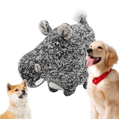 WOBBLO Hundespielzeug aus Plüsch mit Geräuschen, quietschendes Spielzeug für Hunde, gestricktes Kauspielzeug in Form eines Cartoon-Tiers – Bereicherungs-Spielzeug für Hunde von WOBBLO