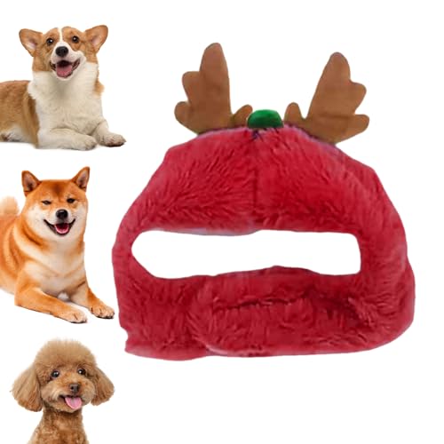 WOBBLO Katzen-Weihnachts-Outfit, Hunde-Outfit, weiches und bequemes Haustier, warme Winter-Kapuzenpullover, Overalls, Haustier-Kostü, Kopfbedeckung, Zubehör für Hunde und Katzen für Halloween-Party von WOBBLO