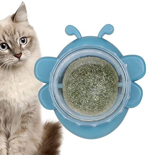 WOBBLO Katzenspielzeug, Katzenminze, leckbare Kugeln in Bienenform, gesunde Bio-Katze, 360 ° drehbar, essbares Kauspielzeug für Kätzchen zum Lecken, Spielen von WOBBLO