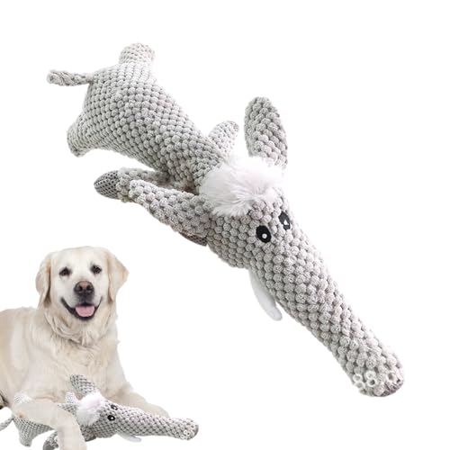 WOBBLO Weiches Kauspielzeug für Hunde - Quietschendes Kauspielzeug für kleine Hunde in Elefantenform - Weiches Welpenspielzeug, ausgestopftes Hundespielzeug zum Zahnen für Haustiere, Mundgesundheit von WOBBLO