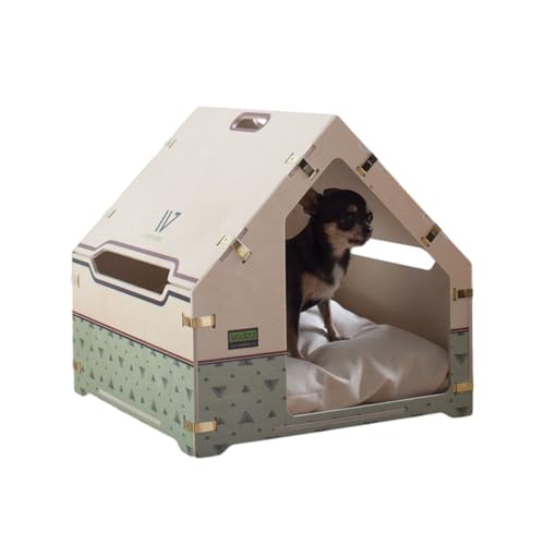 Indoor Hundehütte für Zuhause, Hundehaus für Innenbereich (Seaweed, Klein) von WODIZA