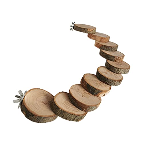 Hamsterleiter für Käfig 10 Stufen Holz Kletterblöcke Kauspielzeug für Ratte Kleintier Käfig Zubehör von WOEIFGV