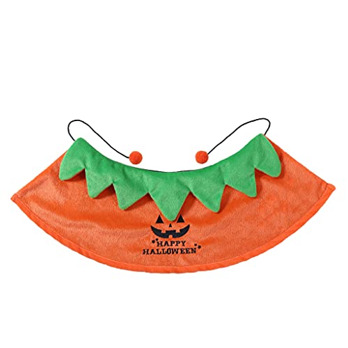 Haustier-Halloween-Kostüm, verstellbarer Umhang, zweiseitig, Orange mit Kürbis-Druck, Schwarz mit Fledermaus-Druck, Größe S von WOEIFGV