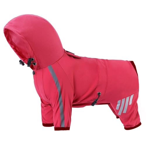 WOEIFGV Hunde-Regenmantel, reflektierend, gestreift, Regenbekleidung, Welpenkleidung, Hundejacke, Outdoor-Wanderanzug, Regenanzug von WOEIFGV