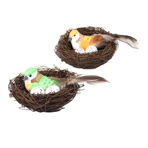 WOFASHPURET 2St Osterei-Korb dekorativer Vogel Vogelstrohnest Vogel-Ei-Dekor Vogelkäfig Tier von WOFASHPURET