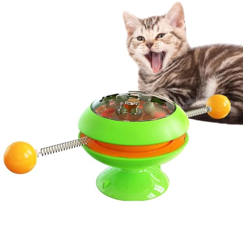 Katzenminze-Spinner-Ball-Spielzeug, interaktives Windmühlen-Katzenspielzeug - Katze Spinner Spielzeug Saugnapf | Interaktives Ball-Katzenminze-Katzentrainingsspielzeug, Katzenzahnbürstenspielzeug, Kät von WOGXN