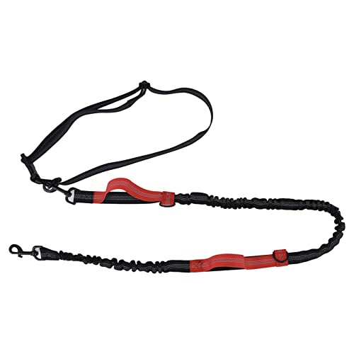 WOHPNLE Hundeleine, reflektierender Nylon-gepolsterter Griff, tragbar, verstellbares Hunde-Traktionsseil für Spaziergänge, Training, Laufen, mittlere bis große Rassen (Red) von WOHPNLE