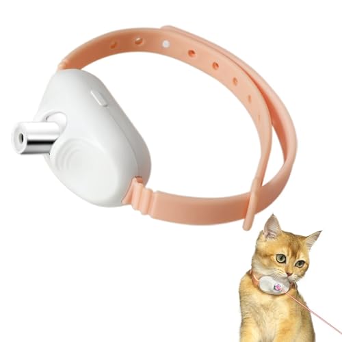 WOLMIK wiederaufladbare Katze Laser Halsbänder, Wearable automatische Katze Laser Halsbänder, Spielzeug für Kätzchen, elektrische Katze interaktive Übung Trainingsspielzeug für Indoor - Rosa von WOLMIK