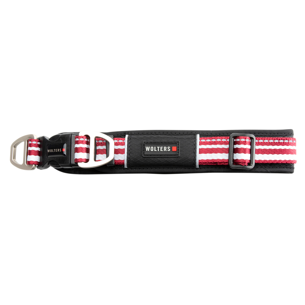 WOLTERS Hundehalsband Active Pro rot/silber, Breite: ca. 3 cm, Länge: ca. 35 - 40 cm von WOLTERS