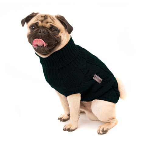 Wolters | Zopf-Strickpullover für Mops&Co in Schwarz | Rückenlänge 45 cm von Wolters Cat & Dog