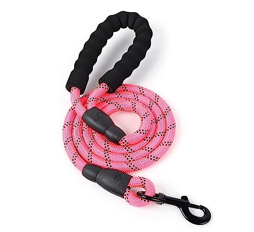 Haustierleine Nylon-Gehleine Hundekette Kleine, Mittlere Und Große Hundeleine Hundeleine Heimtierbedarf (Color : Pink, Size : 1.5m*1.2cm) von WOLWES