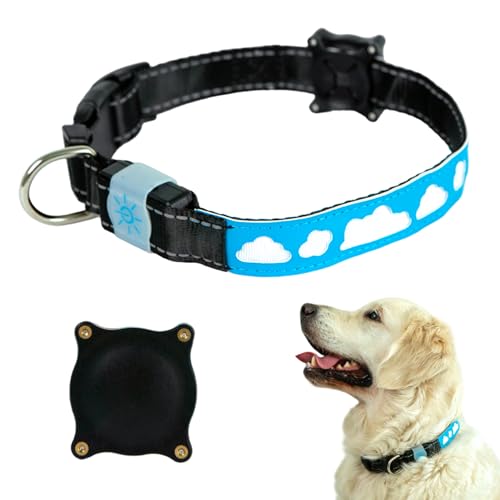 Airtag Hundehalsband - LED Hundehalsband mit Airtag-Halterung - Großes Hundehalsband Airtag Ähnlich wie GPS Hundehalsband - Wasserdichter Airtag-Halter für Hundehalsband enthalten - Air Tag von WONDER FAMILY