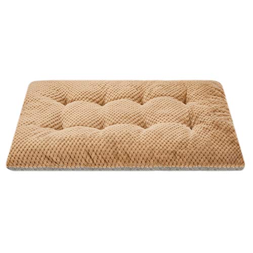 WONDER MIRACLE Fuzzy Deluxe Haustierbetten, super Plüsch-Hunde- oder Katzenbett, ideal für Hundekäfige, maschinenwaschbar und trocknergeeignet (58,4 x 88,9 cm, L-Mokka) von WONDER MIRACLE