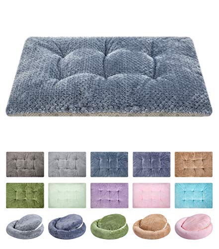 WONDER MIRACLE Fuzzy Deluxe Haustierbetten, super Plüsch-Hunde- oder Katzenbett, ideal für Hundekästen, maschinenwaschbar und trocknergeeignet (38,1 x 58,4 cm, S-Dunkelblau) von WONDER MIRACLE