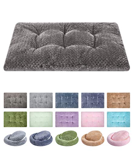 WONDER MIRACLE Fuzzy Deluxe Haustierbetten, super Plüsch-Hunde- oder Katzenbett, ideal für Hundekästen, maschinenwaschbar und trocknergeeignet (38,1 x 58,4 cm, S-Eagle Grey) von WONDER MIRACLE