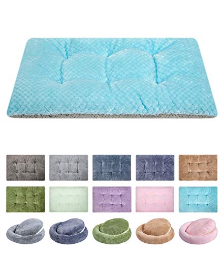 WONDER MIRACLE Fuzzy Deluxe Haustierbetten, super Plüsch-Hunde- oder Katzenbett, ideal für Hundekästen, maschinenwaschbar und trocknergeeignet (38,1 x 58,4 cm, S-Ice Blue) von WONDER MIRACLE