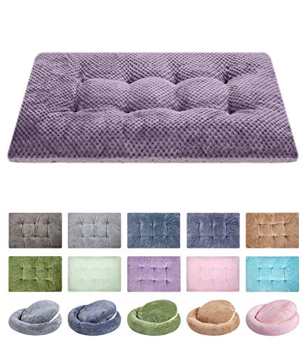 WONDER MIRACLE Fuzzy Deluxe Haustierbetten, super Plüsch-Hunde- oder Katzenbett, ideal für Hundekästen, maschinenwaschbar und trocknergeeignet (58,4 x 88,9 cm, L-Grape Purple) von WONDER MIRACLE