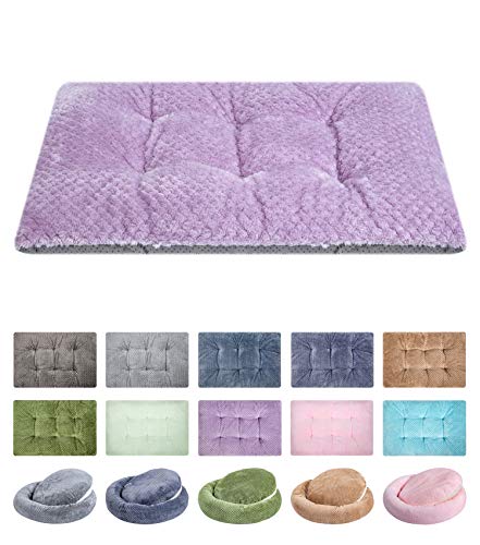 WONDER MIRACLE Fuzzy Deluxe Haustierbetten, super Plüsch-Hunde- oder Katzenbett, ideal für Hundekästen, maschinenwaschbar und trocknergeeignet (58,4 x 88,9 cm, L-Lavendel) von WONDER MIRACLE