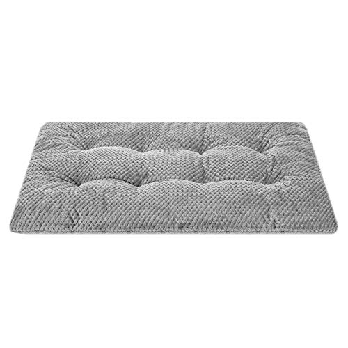 WONDER MIRACLE Fuzzy Deluxe Haustierbetten, super Plüsch-Hunde- oder Katzenbett, ideal für Hundekästen, maschinenwaschbar und trocknergeeignet (58,4 x 88,9 cm, L-Perlgrau) von WONDER MIRACLE