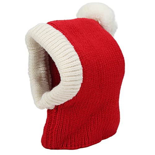 Hund Winterhut Rot Haustier Strick Weihnachten Warmer Hut kleine mittlere Hunde Katzen (L) von WONZHEC