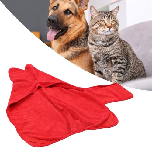 Pet Bathrobe Towel Soft Strong Absorbent Fast Drying Cat Dog Drying Coat for Teddy Golden Retriever (L) von WONZHEC