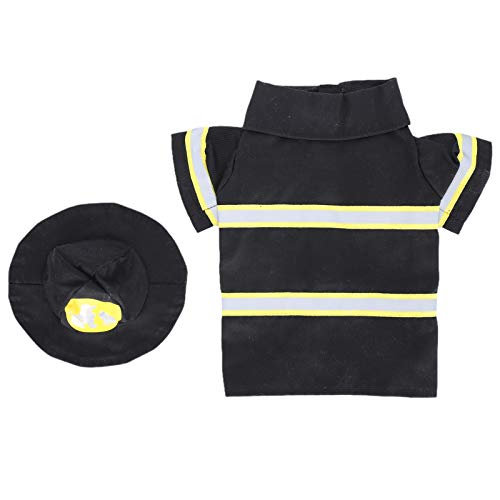 Pet Dog Firefighter Clothes Jacke, Kostüme, Halloween, Kostüme mit Hut, Zubehör für Haustiere, für eine festliche Atmosphäre (S) von WONZHEC