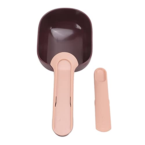 WONZHEC Hundefutter Scoop Multifunktionsclip Design Langes Griff Haustier Futter kann Katzen Hunde Haustiere geben (Braun und rosa) von WONZHEC