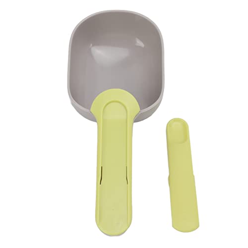 WONZHEC Hundefutter Scoop Multifunktionsclip Design Langes Griff Haustier Futter kann Katzen Hunde Haustiere geben (Grau und grün) von WONZHEC