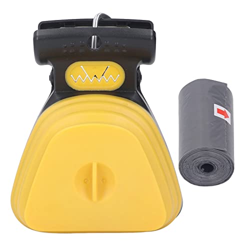 WONZHEC Tragbarer Hund Pooper Schaufel PUP Abfallreiniger mit Müllbeutel Handheldgröße (Large Yellow) von WONZHEC