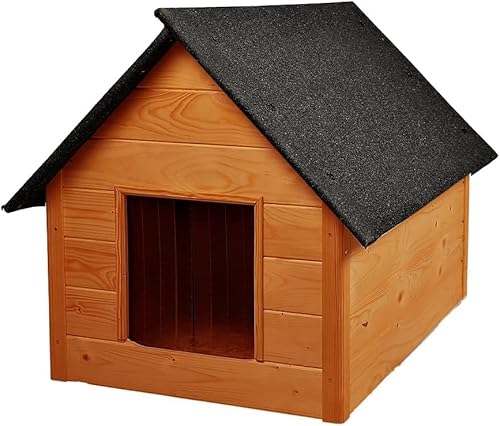 WOODOK – Hundehütte für Hunde bis 20 kg – Hundehaus aus Holz – Isoliert & Wetterfest – Ideal für Winter & Regen – Innenmaße 82x58x47 cm 82x58x47 cm von WOODOK