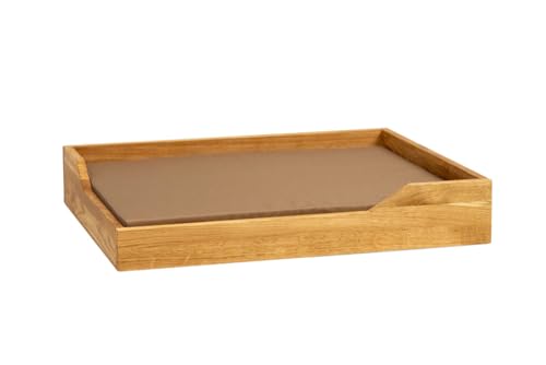 WOODYGIFT Hundebett Holz 76x61 cm Matratze mit Abnehmbarer Bezug Hundecouch Kleine und Mittelgroße Hunde von WOODYGIFT