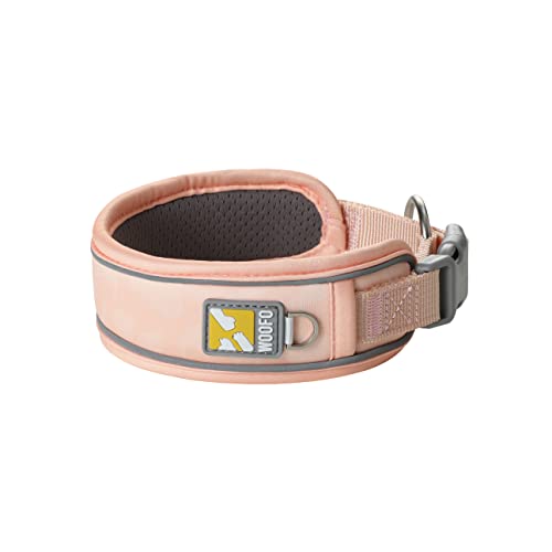 WOOFO Premium Hundehalsband | Super verstellbar für alle Rassen, Schnellverschluss-Schnalle | Extra weiche und verbreiterte Polsterung & reflektierender Rand Design für Sicherheit (Medium, Pink) von WOOFO