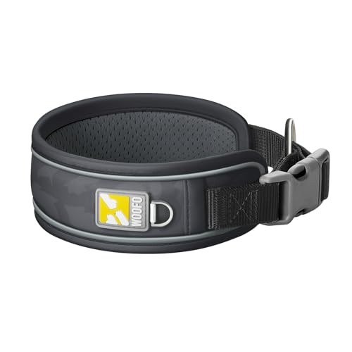 WOOFO Premium Hundehalsband | Super verstellbar für alle Rassen, Schnellverschluss-Schnalle | Extra weiche und verbreiterte Polsterung & reflektierender Rand Design für Sicherheit (Medium, Schwarz) von WOOFO