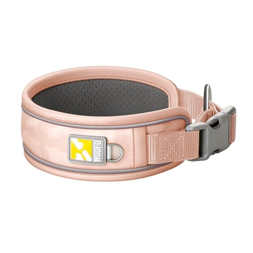 WOOFO Premium Hundehalsband | Super verstellbar für alle Rassen, Schnellverschluss-Schnalle | Extra weiche und verbreiterte Polsterung & reflektierender Rand Design für Sicherheit (X-Large, Rosa) von WOOFO