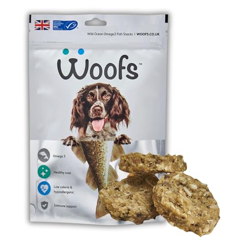 WOOFS Keks-Leckerlis für Hunde, wiederverwendbar, 85% Dorschfisch, 15% Kartoffel, 150 g von WOOFS