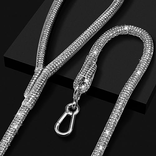 Woofuu Stilvolle und luxuriöse Diamant-Hundeleine – 109 cm mit Diamant-Design – perfekt für Hochzeiten und den täglichen Spaziergang – besetzt mit Diamanten und Schmucksteinen von WOOFUU