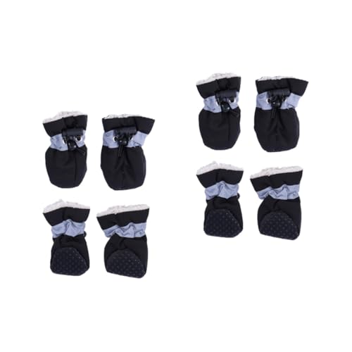 WOONEKY 2st Hunde Stiefel Socken Hundeschuhe Winterschuhe Für Welpen Schuhe Für Pudelhunde Welpensocken Wasserschuhe Für Hunde Kleiner Hund Welpenschuhe Hundegriff Warme Hundeschuhe Black von WOONEKY